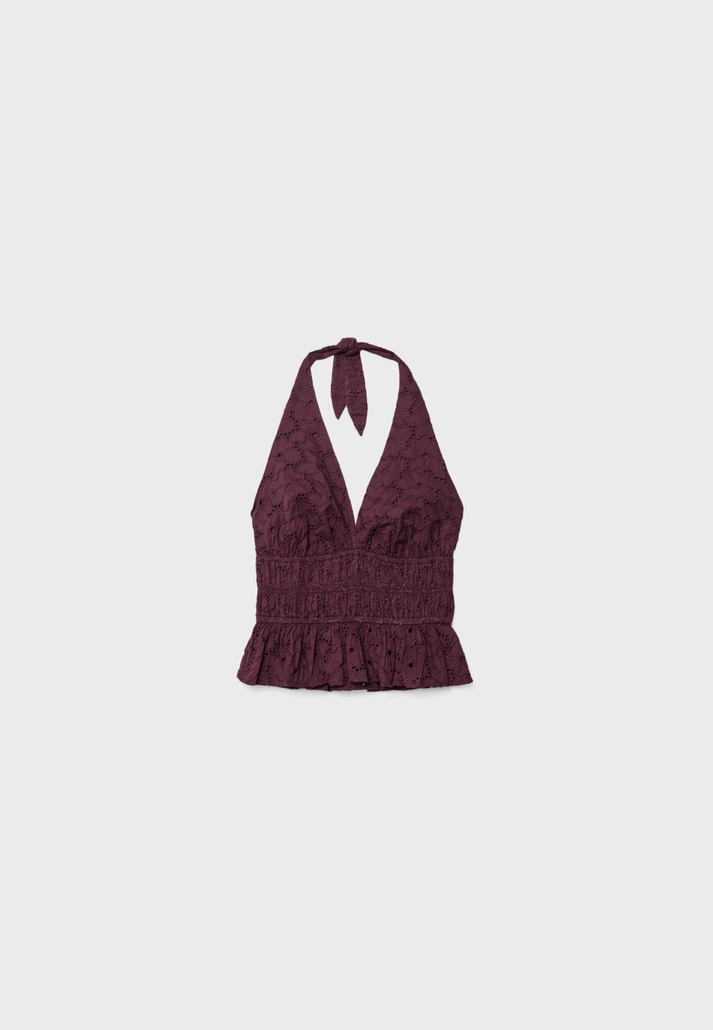 Top halter bordado