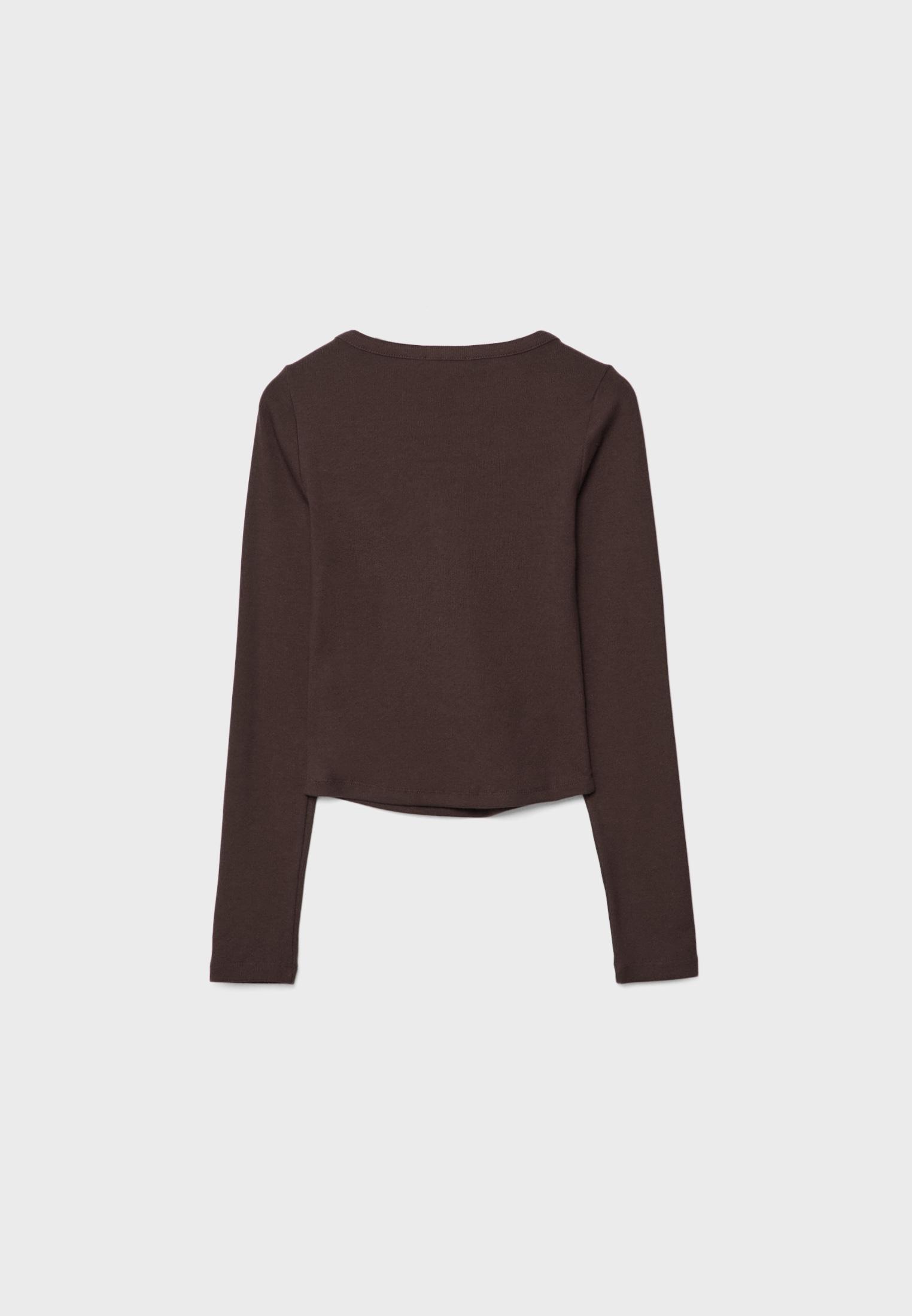 Blouse with buttons — Brown
