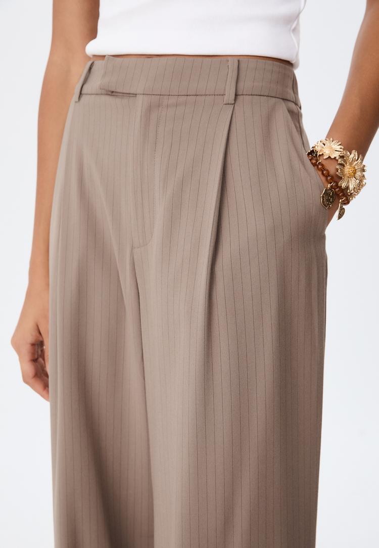 pantalon vestir wide leg rayas