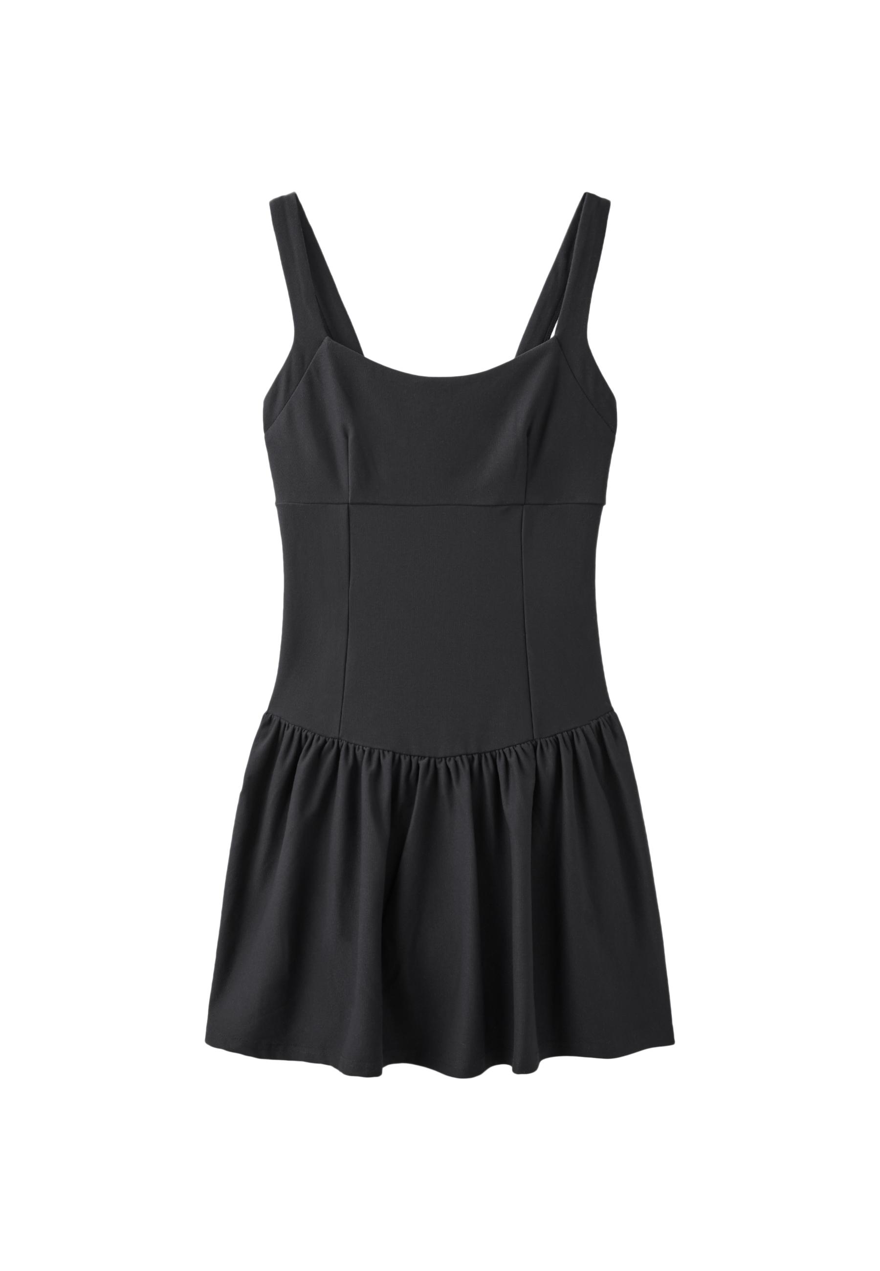 Short dress-style jumpsuit — Black