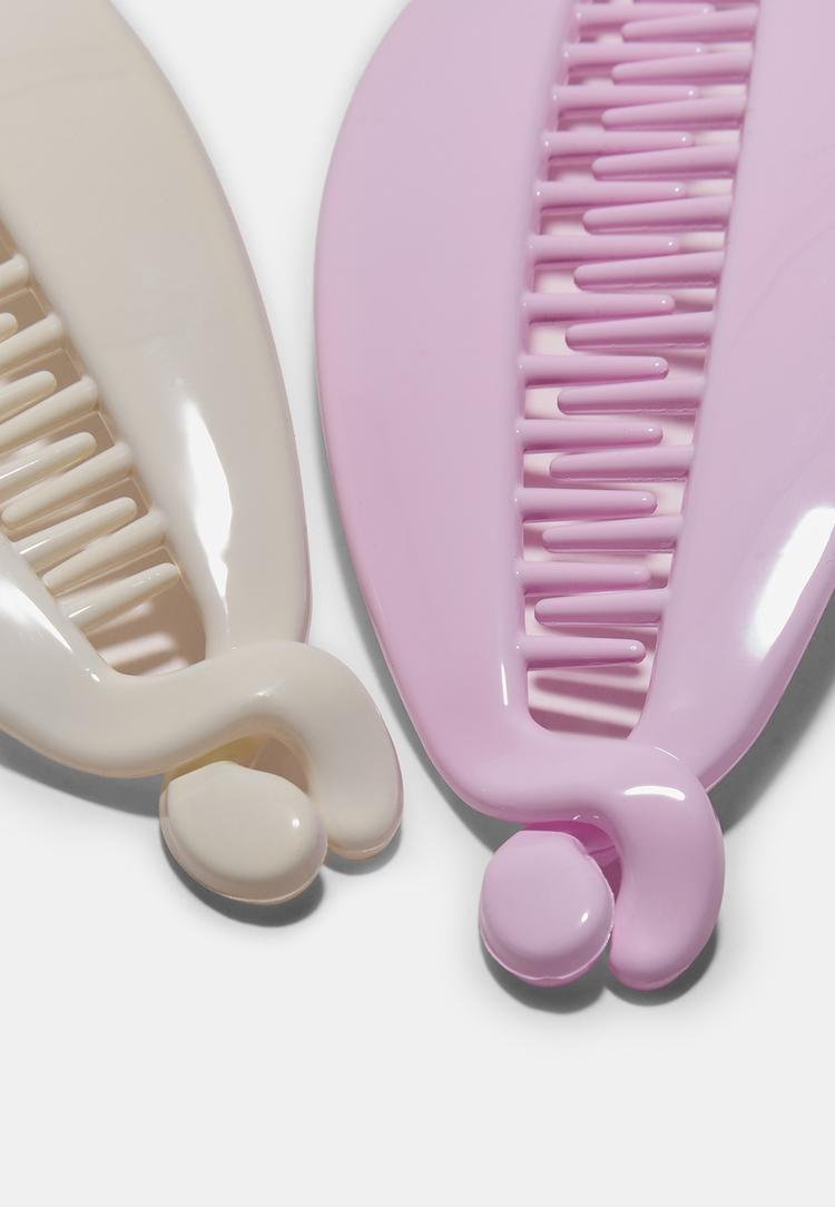 Stradivarius Σετ 2 Μπαρετες Μαλλιων Μπανανα Ανοιχτό Ροζ Os φωτογραφία