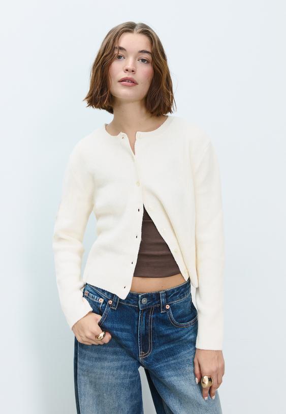 chaqueta punto rib botones