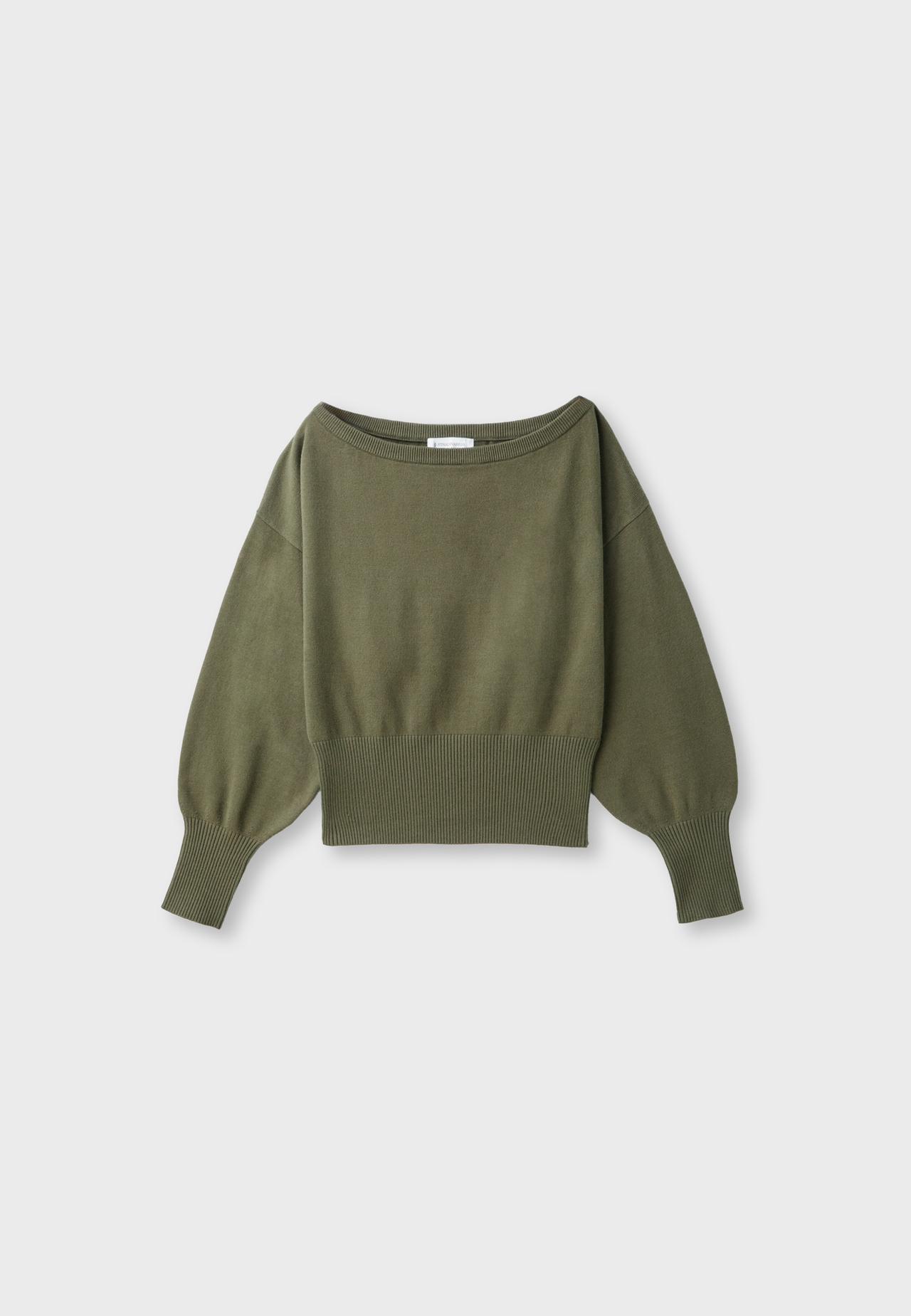 Asymmetric ribbed hem knit jumper — Khaki