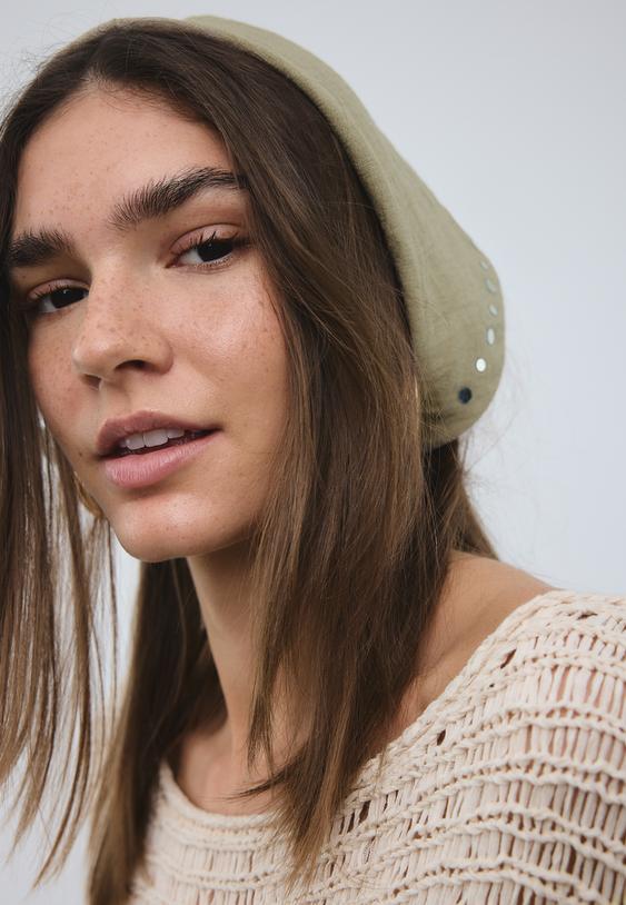 Stradivarius Flowing Scarf Trousers Stone M