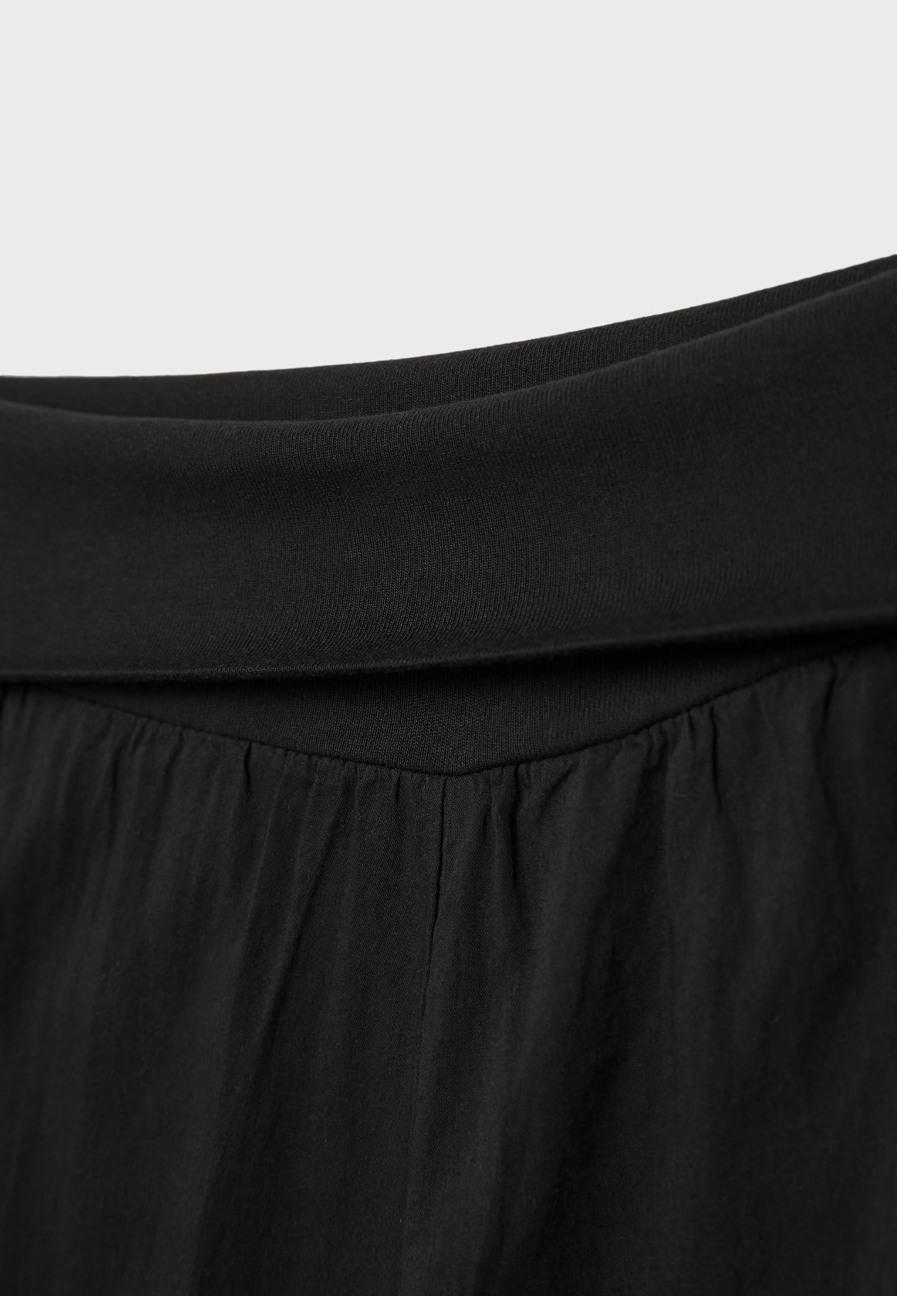 Balloon trousers with turn-down waist — Black