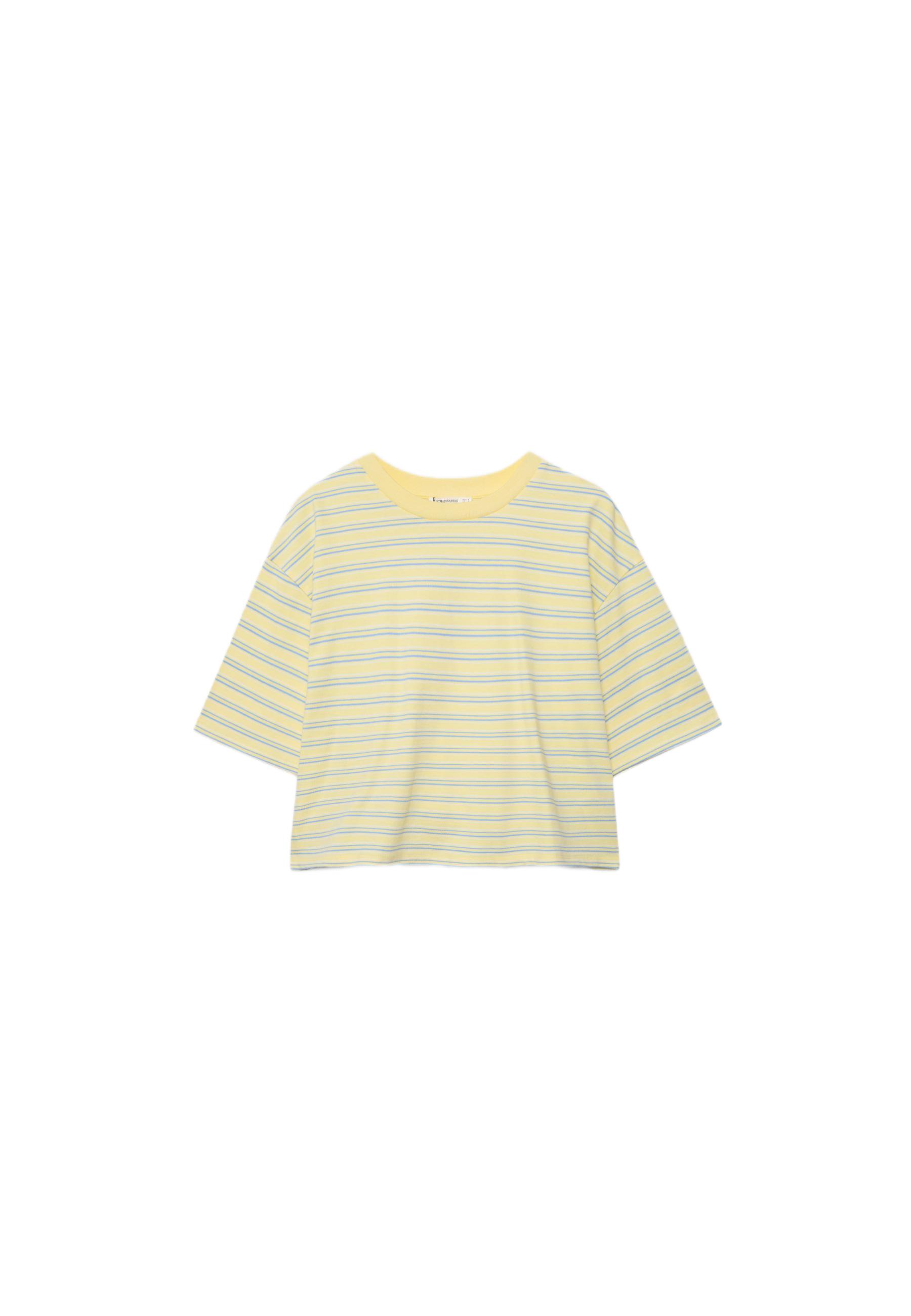 Striped short sleeve T-shirt — Pastel yellow