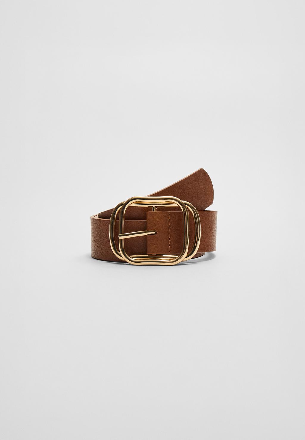 Belt with superimposed buckle