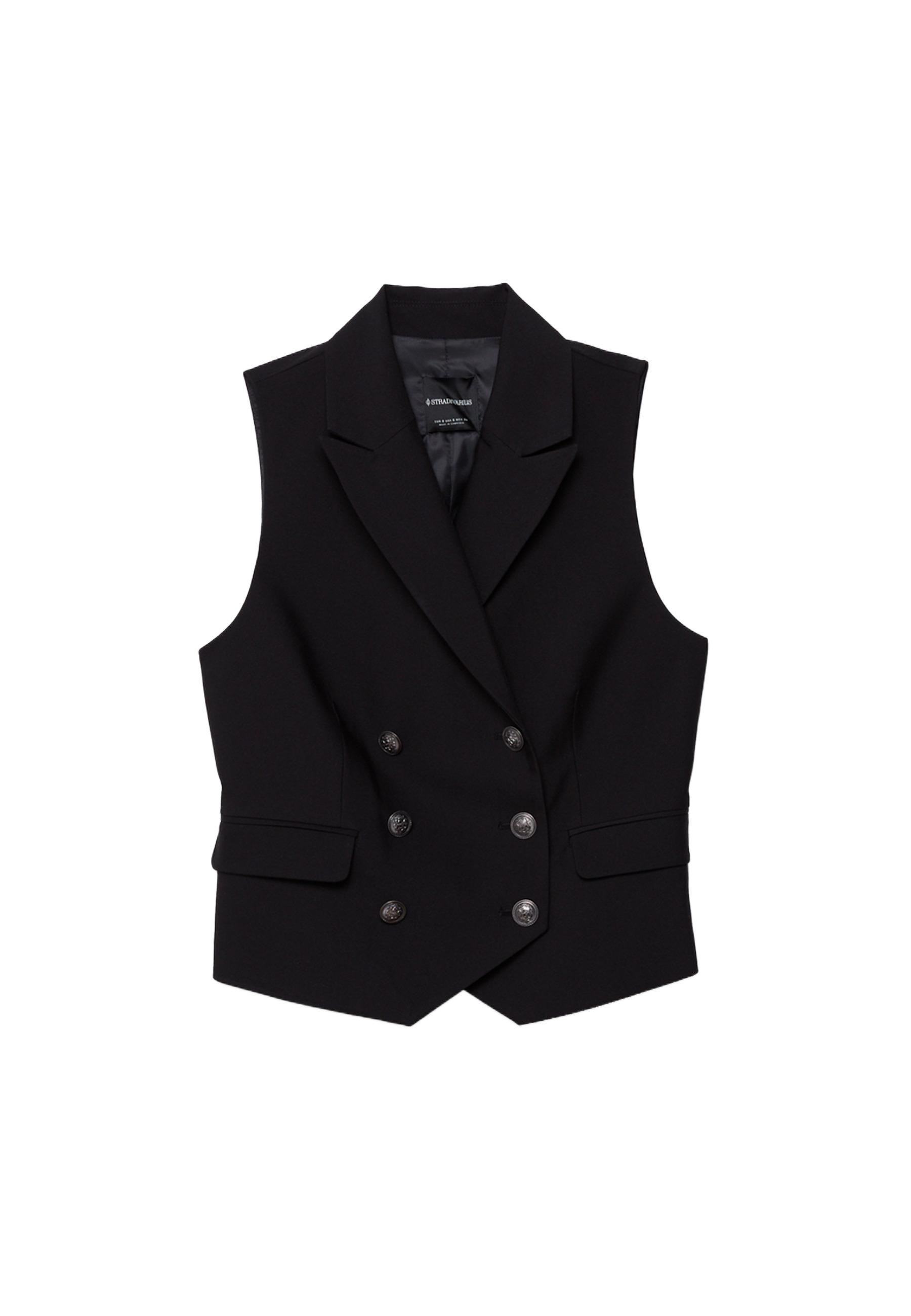 Double-breasted waistcoat — Black