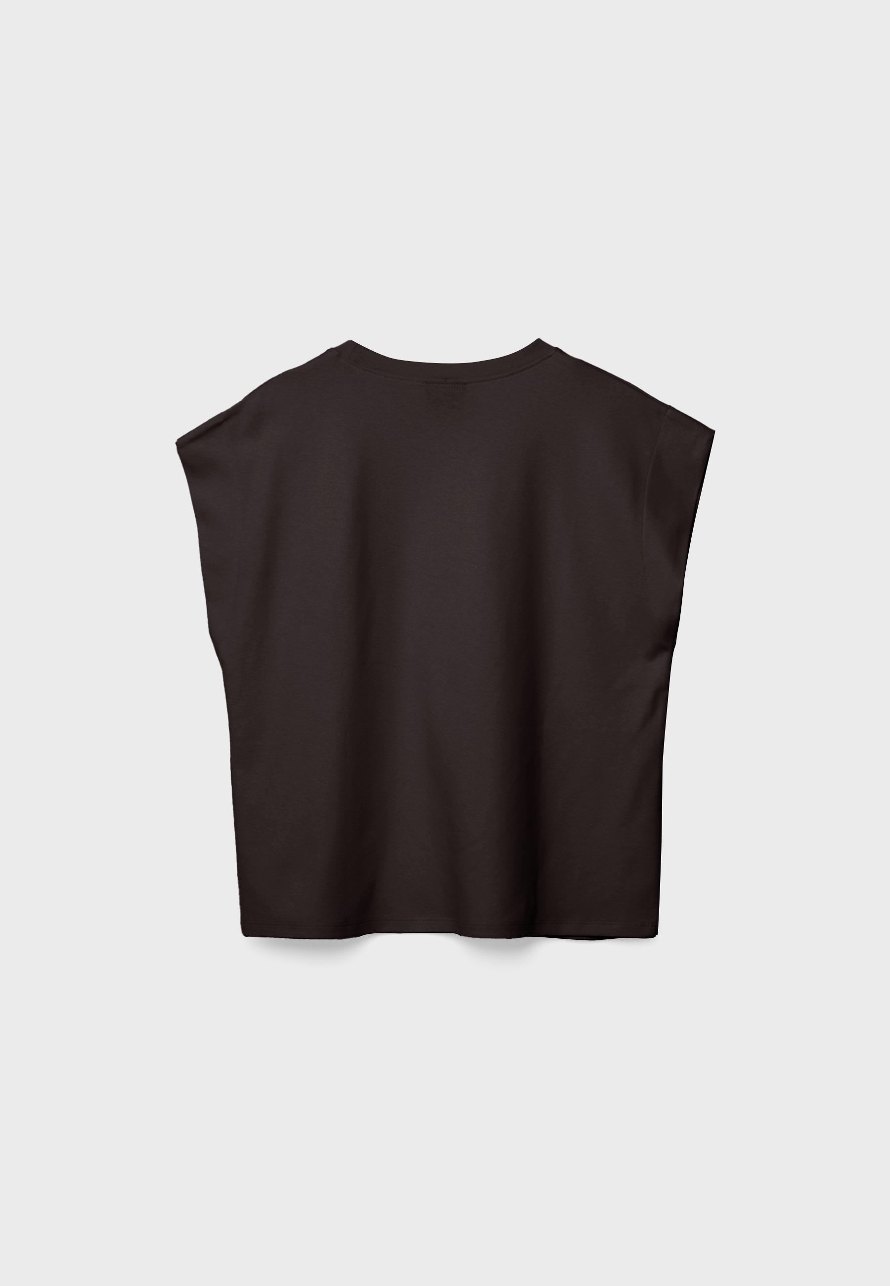 B06 Basic dropped-shoulder T-shirt — Brown