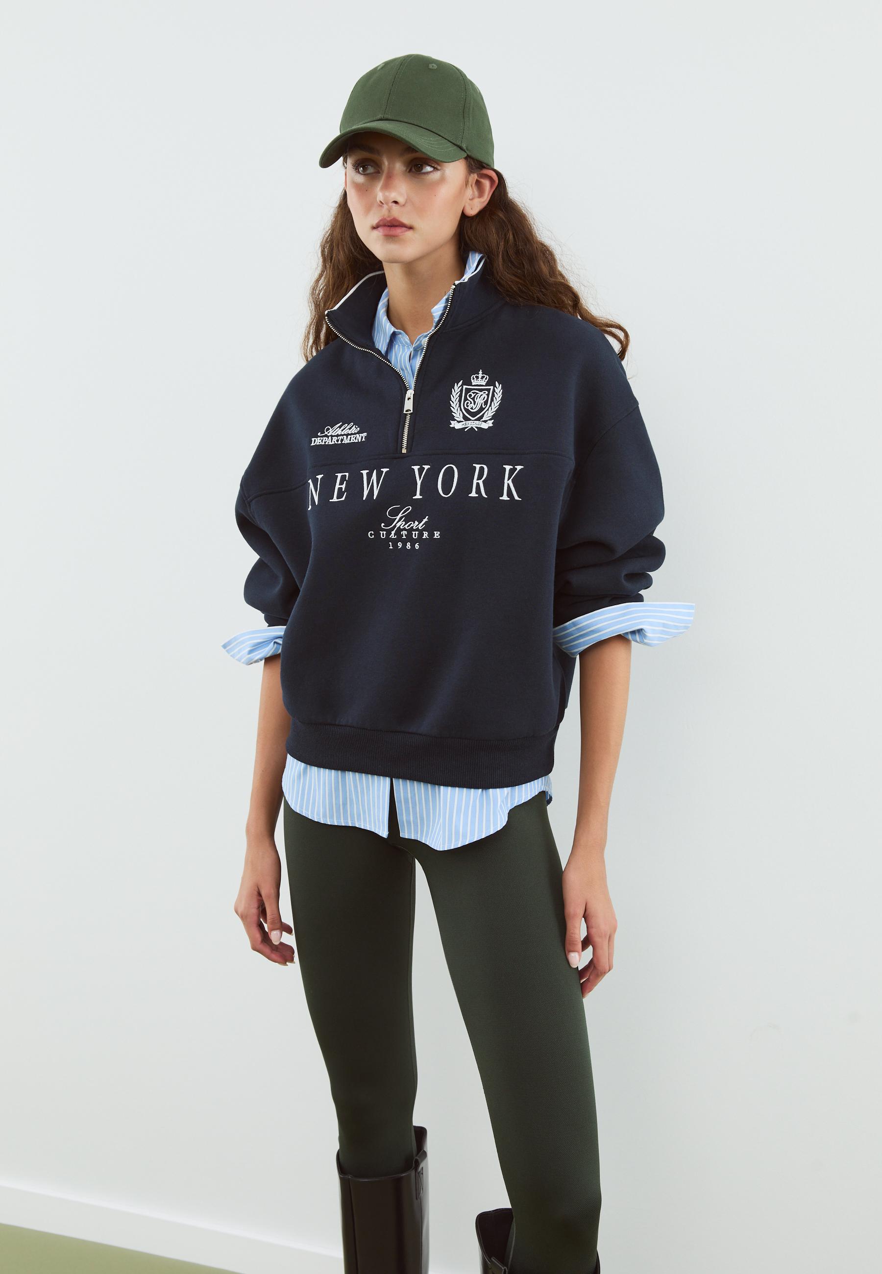 トップス hahaANINEBING JACISWEATSHIRTLYRICS Embroidered sweatshirt - Women's fashion | Stradivarius Romania