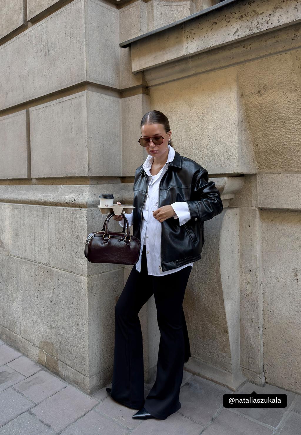 Cazadora oversize efecto piel