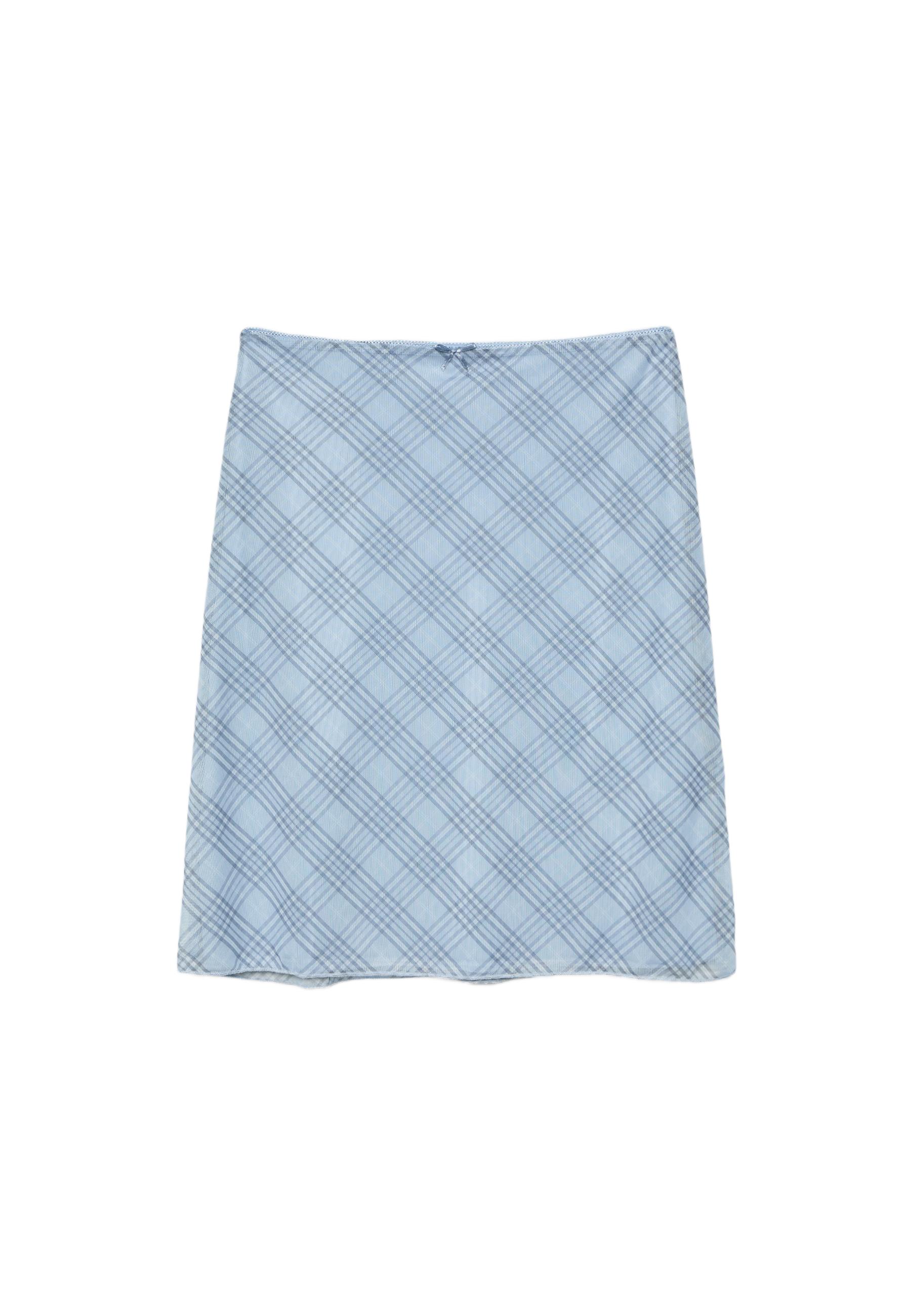 Polka dot tulle midi skirt — Sky blue