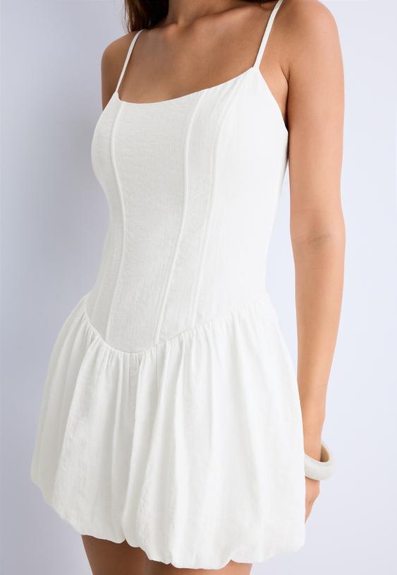 vestido corto globo tirantes