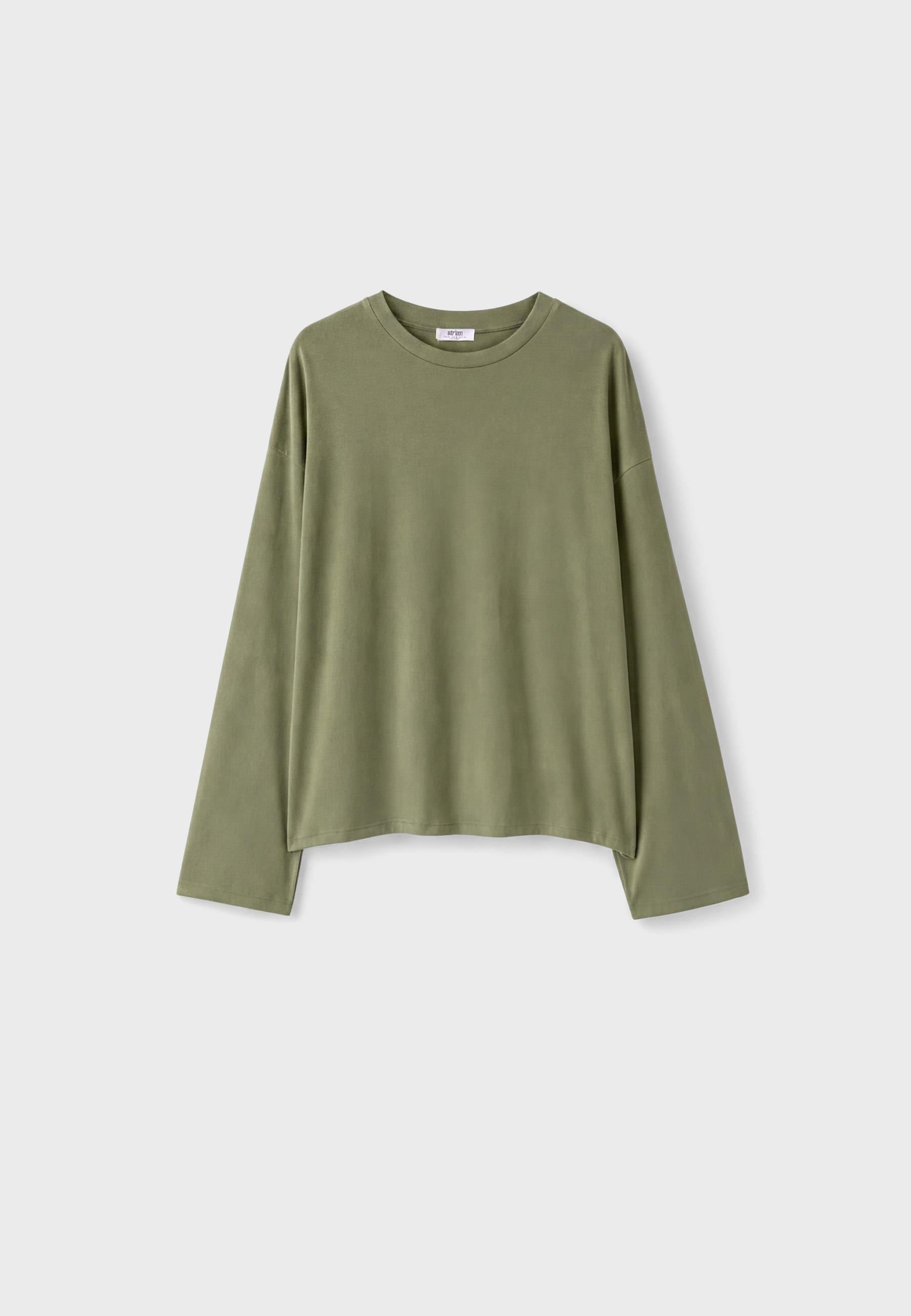 Boxy long sleeve T-shirt — Khaki
