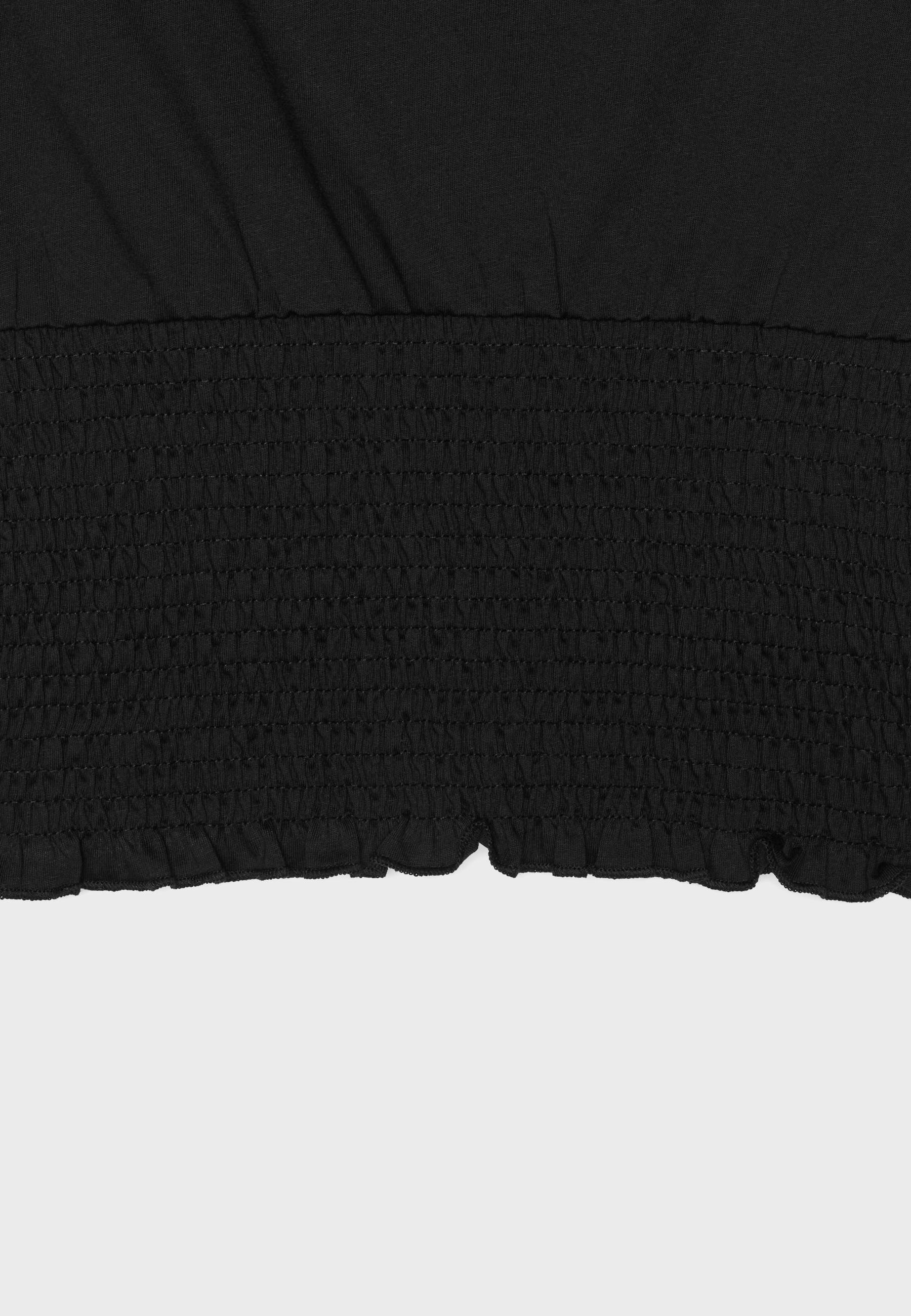 Elasticated T-shirt — Black
