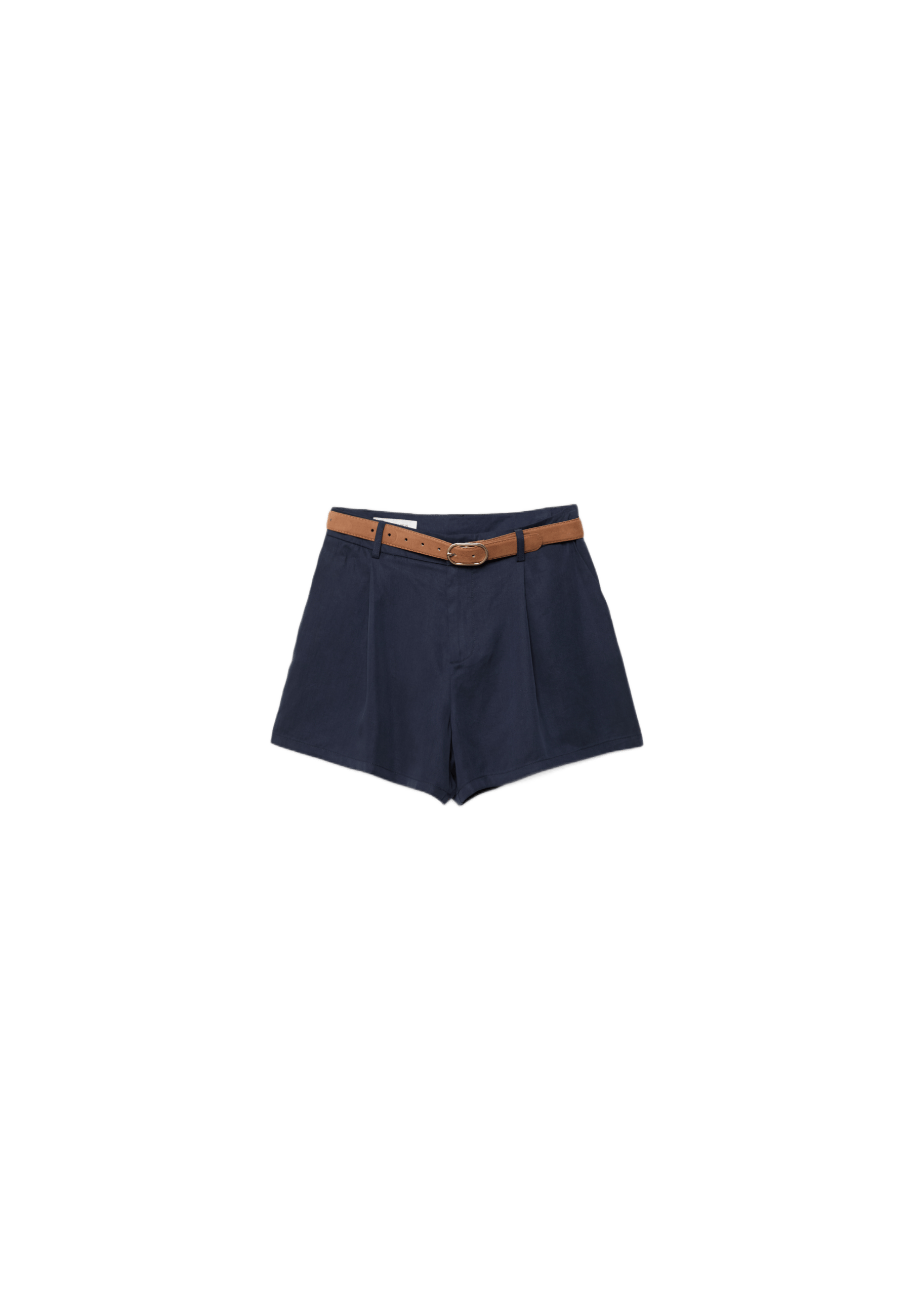 Flowing belted shorts — Dark blue