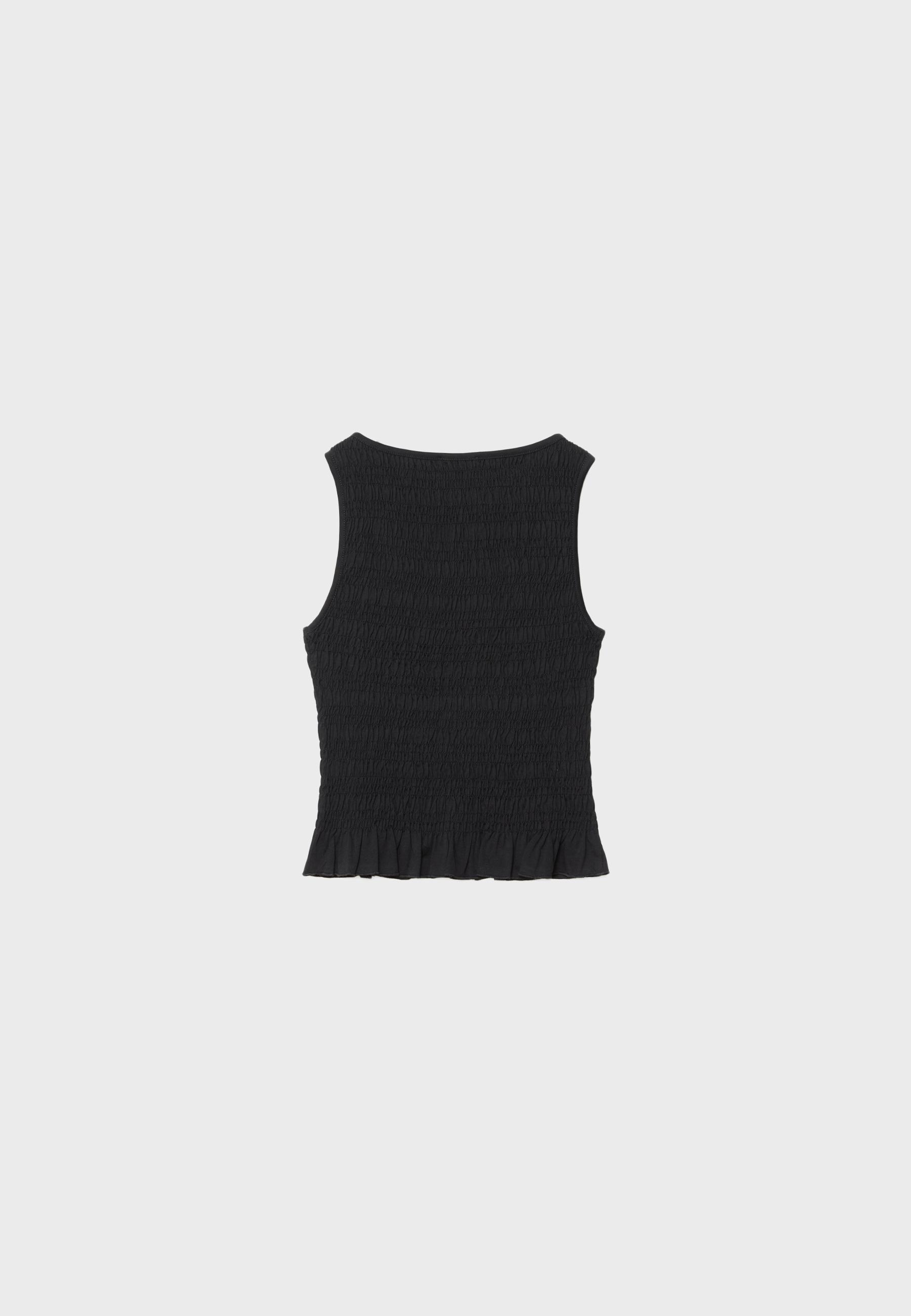 Gathered T-shirt with ruffles - Women's fashion