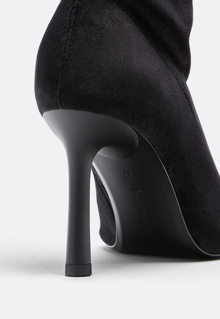 botines tacon fino efecto terciopelo