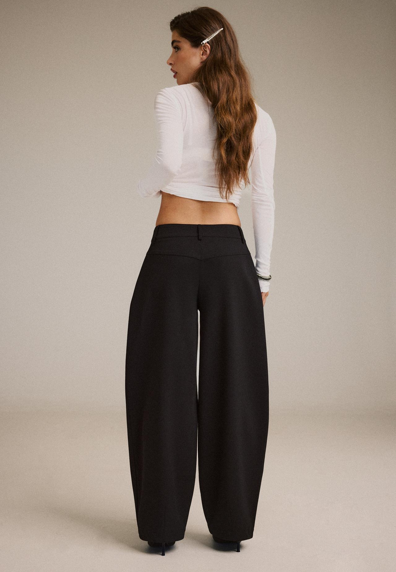 Smart barrel trousers — Black