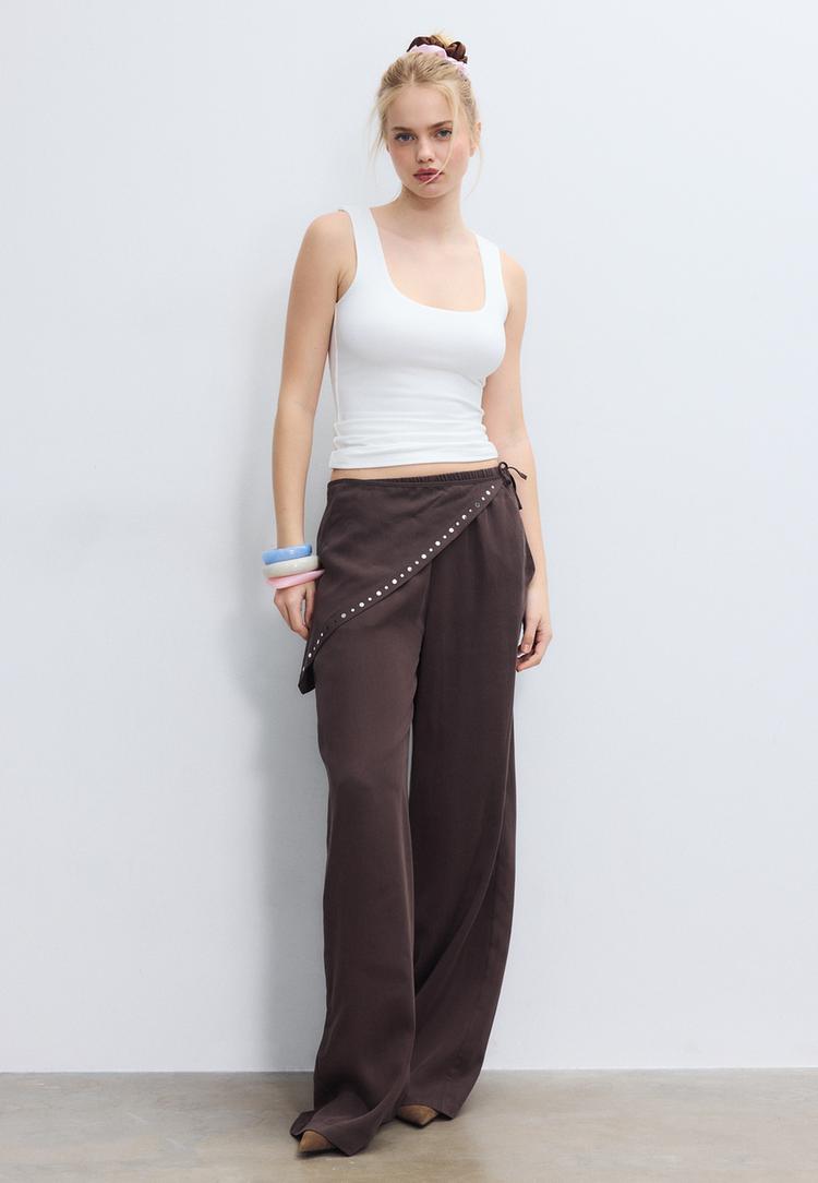 Stradivarius Polyamid T-Shirt Med Brede Stropper M