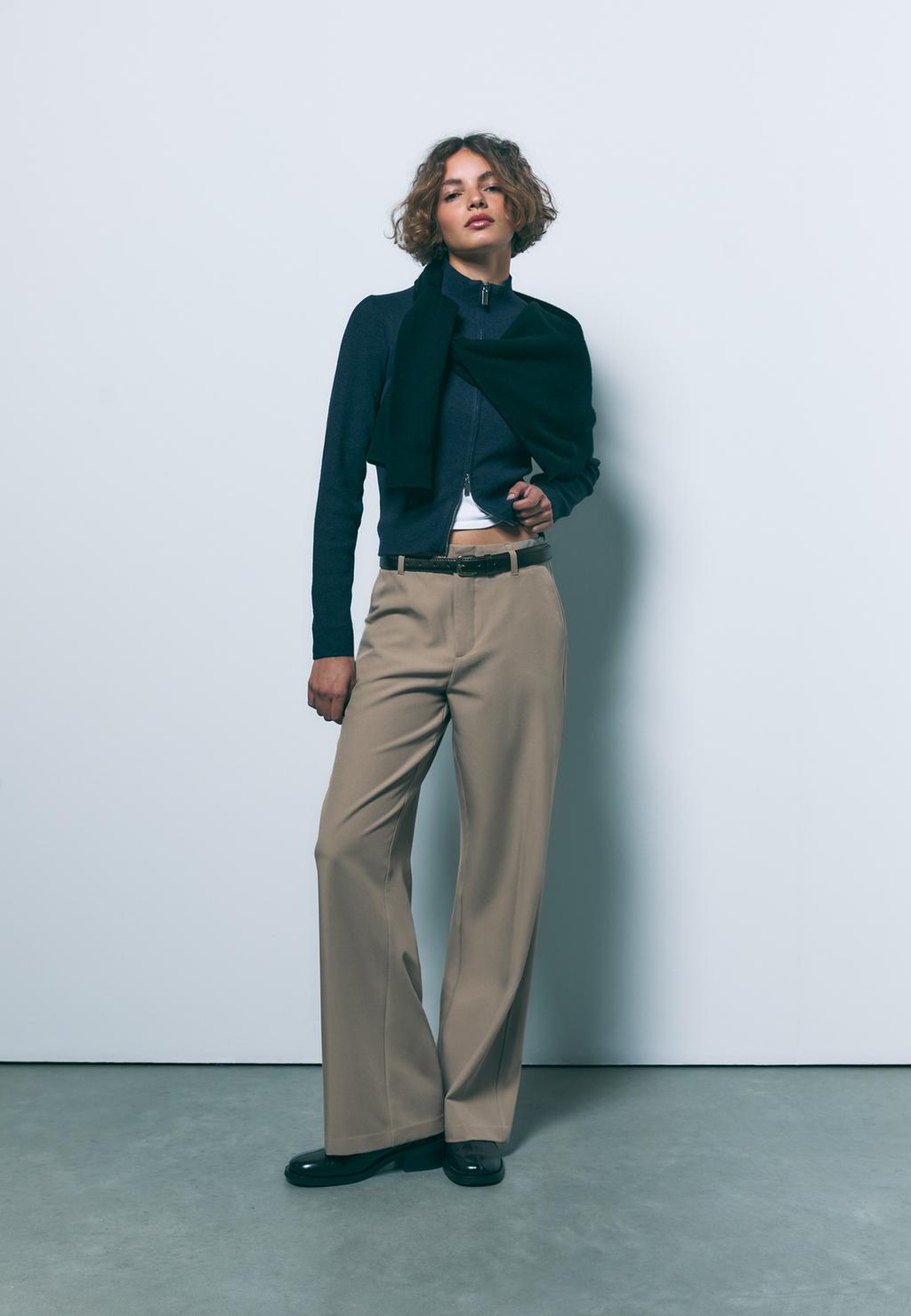 Pantalon fluide droit ceinture