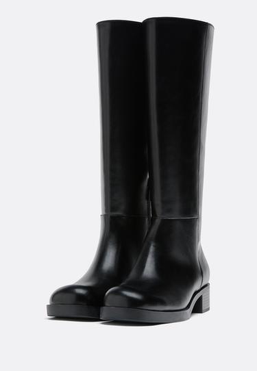 Flat biker boots — BLACK  2
