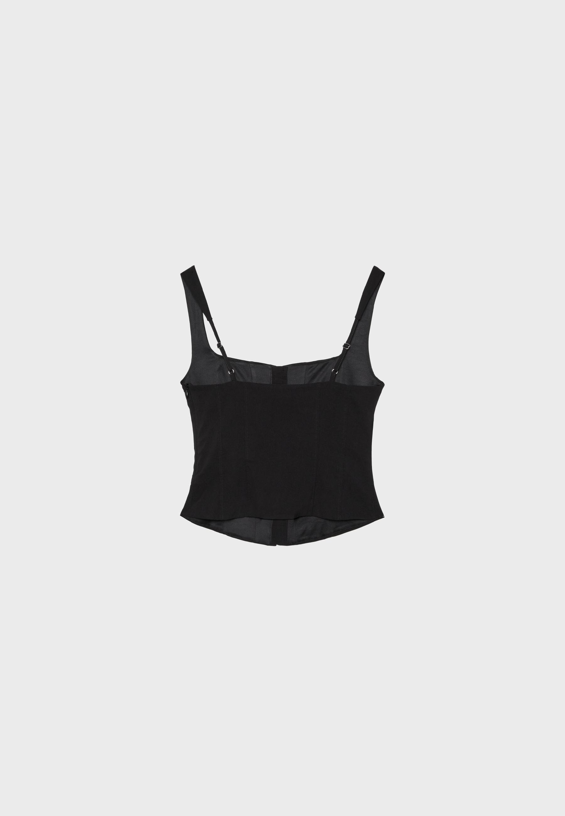 Corset top with straps — Black