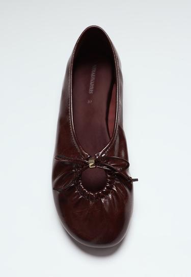 Cut-out detail ballet pumps — BURGUNDY  1