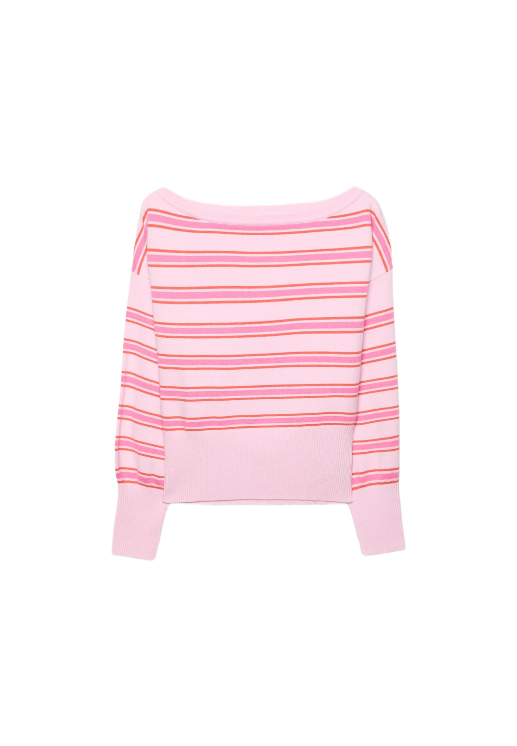 Asymmetric ribbed hem knit jumper — Pastel pink