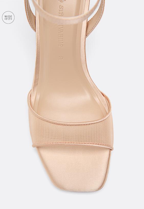 wide fit zijdeachtige sandalen met hak
