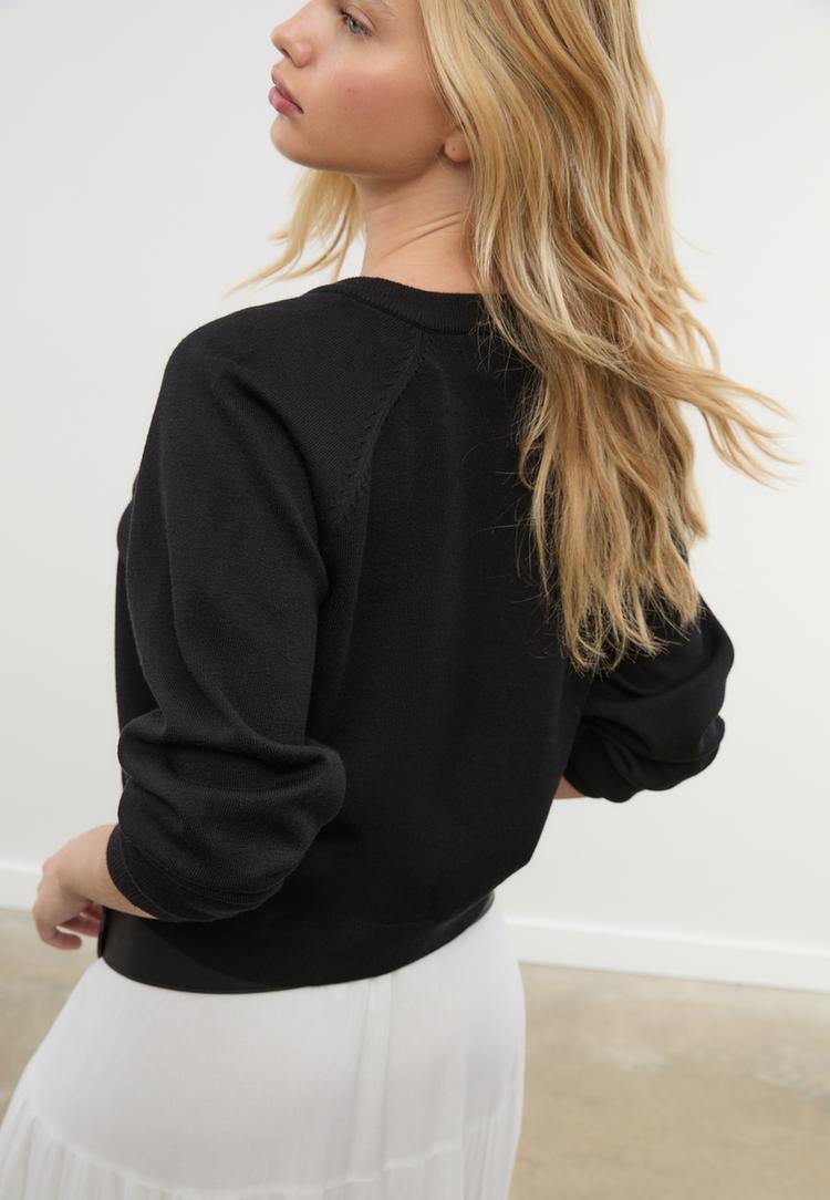 reglan kollu dugmeli orgu ceket