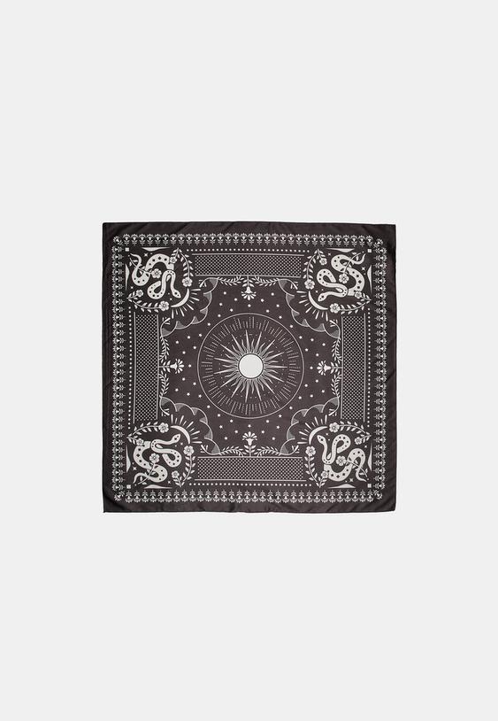 Stradivarius Snakeskin Print Scarf Brown Os