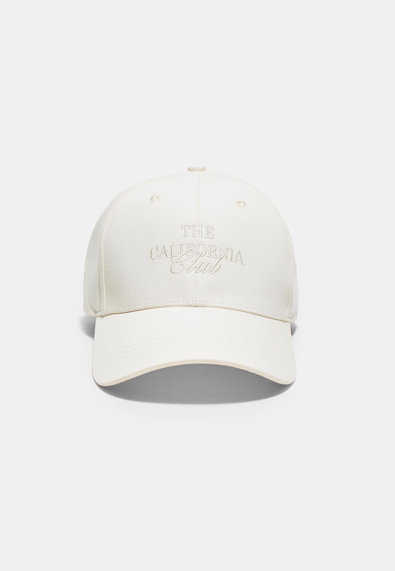 Embroidered cap — Ecru