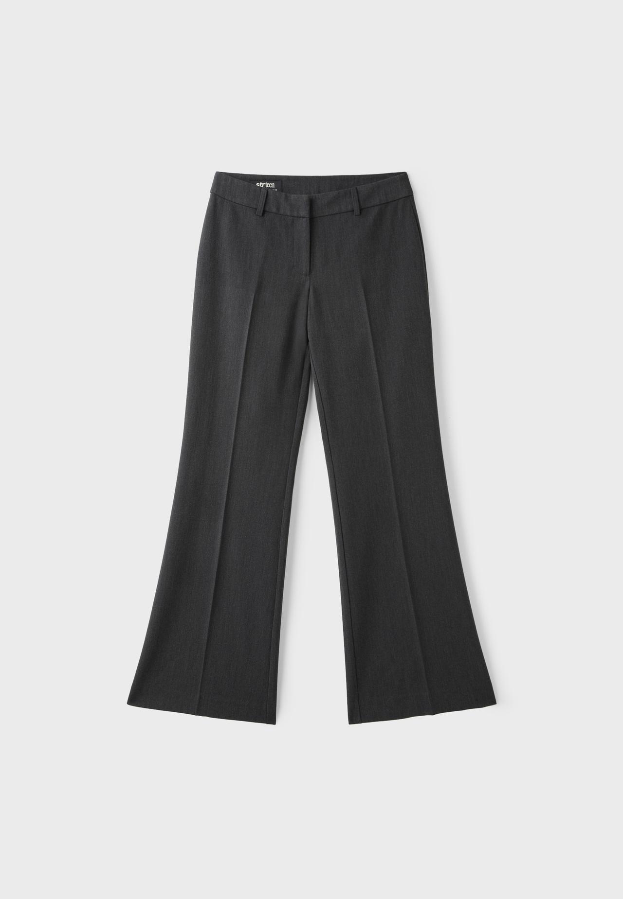 Low-rise straight smart trousers — Dark grey