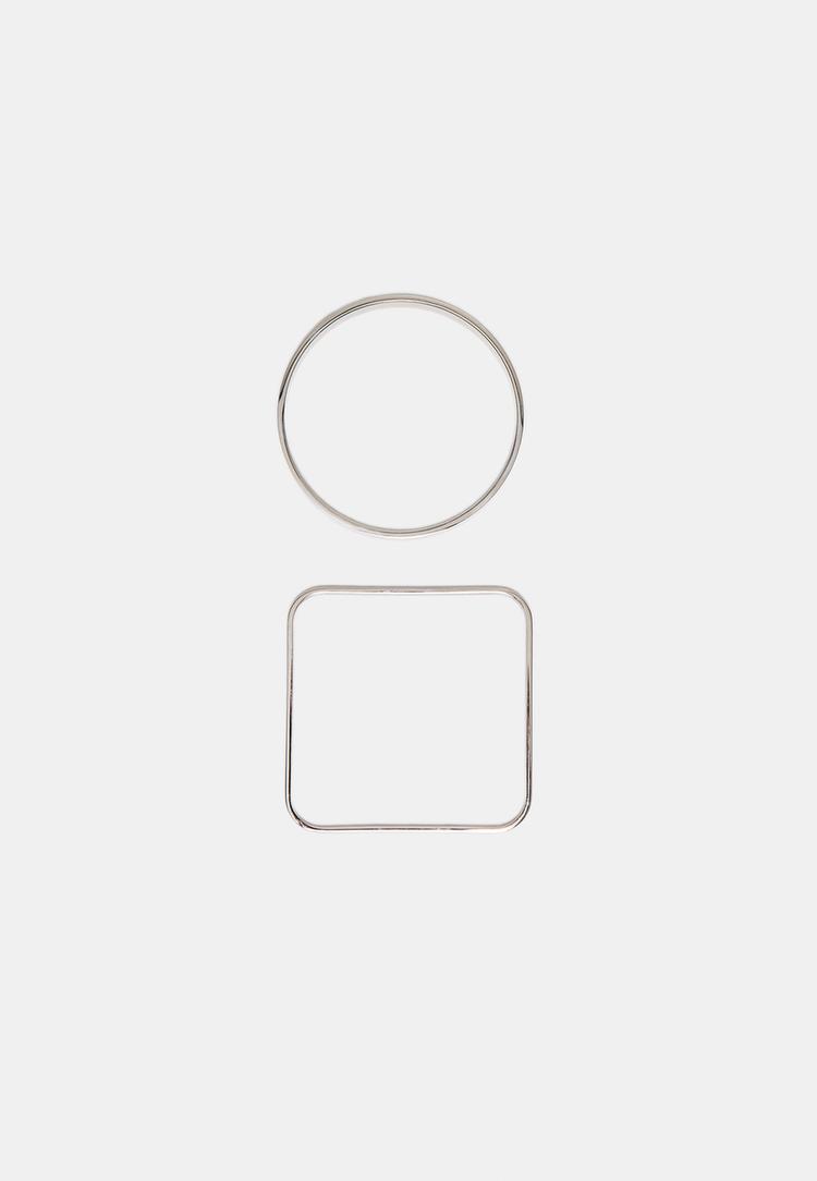 Stradivarius Set 2 Brățări Combinate Impermeabile Gri Os