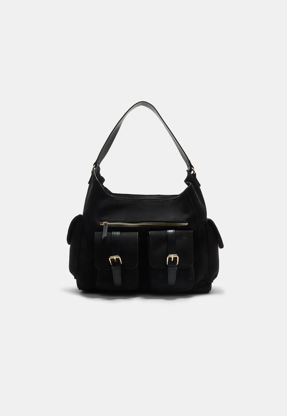maxi shoulder bag with pockets