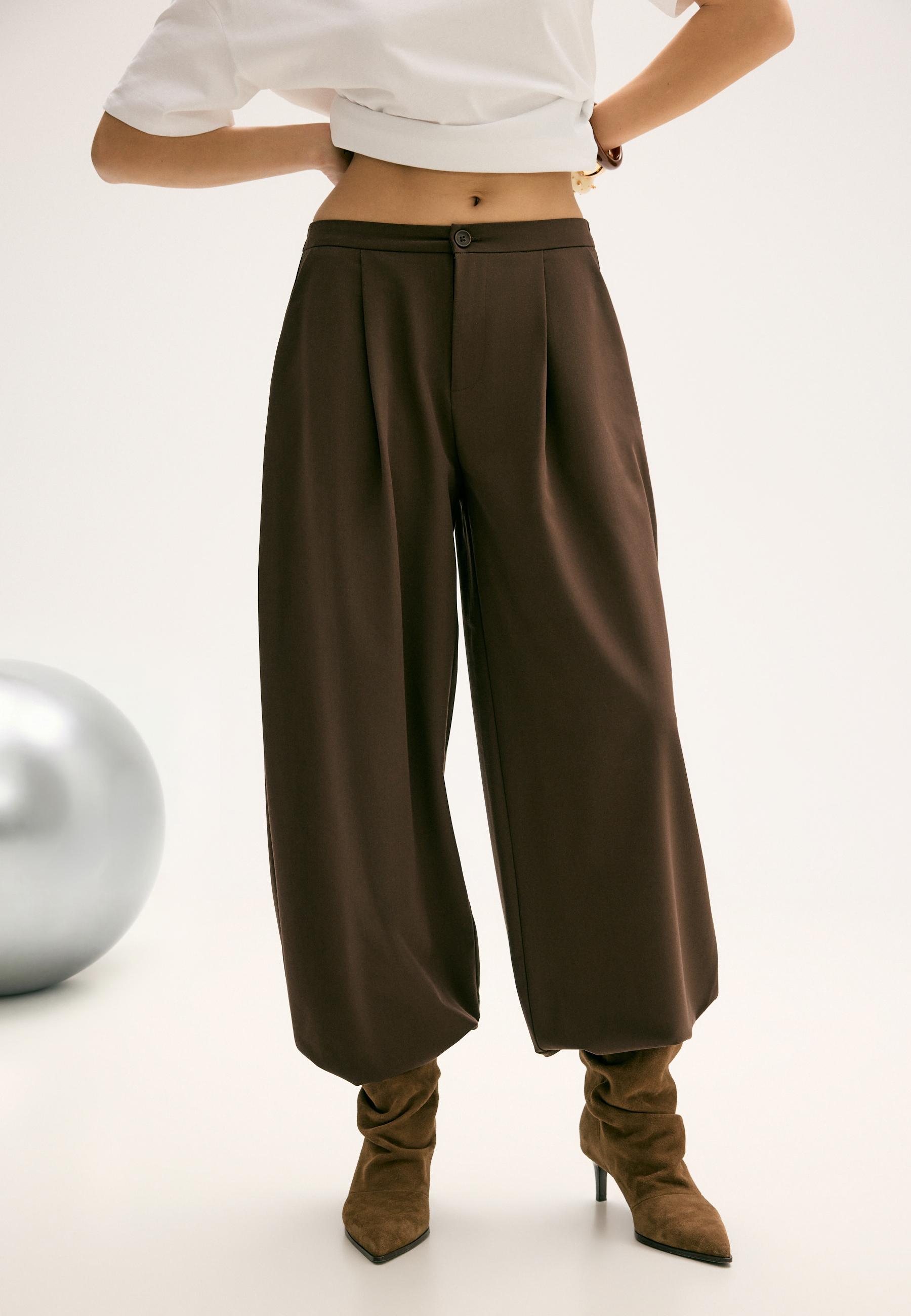 Smart balloon fit trousers — Brown