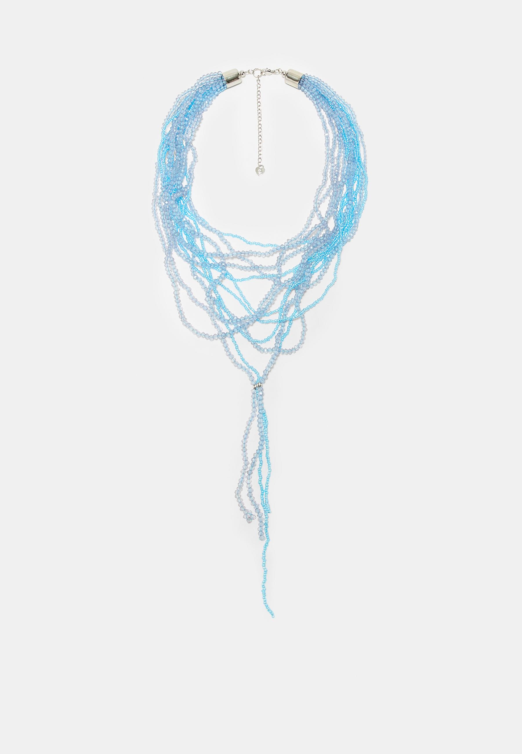Multi-bead necklace — Blue