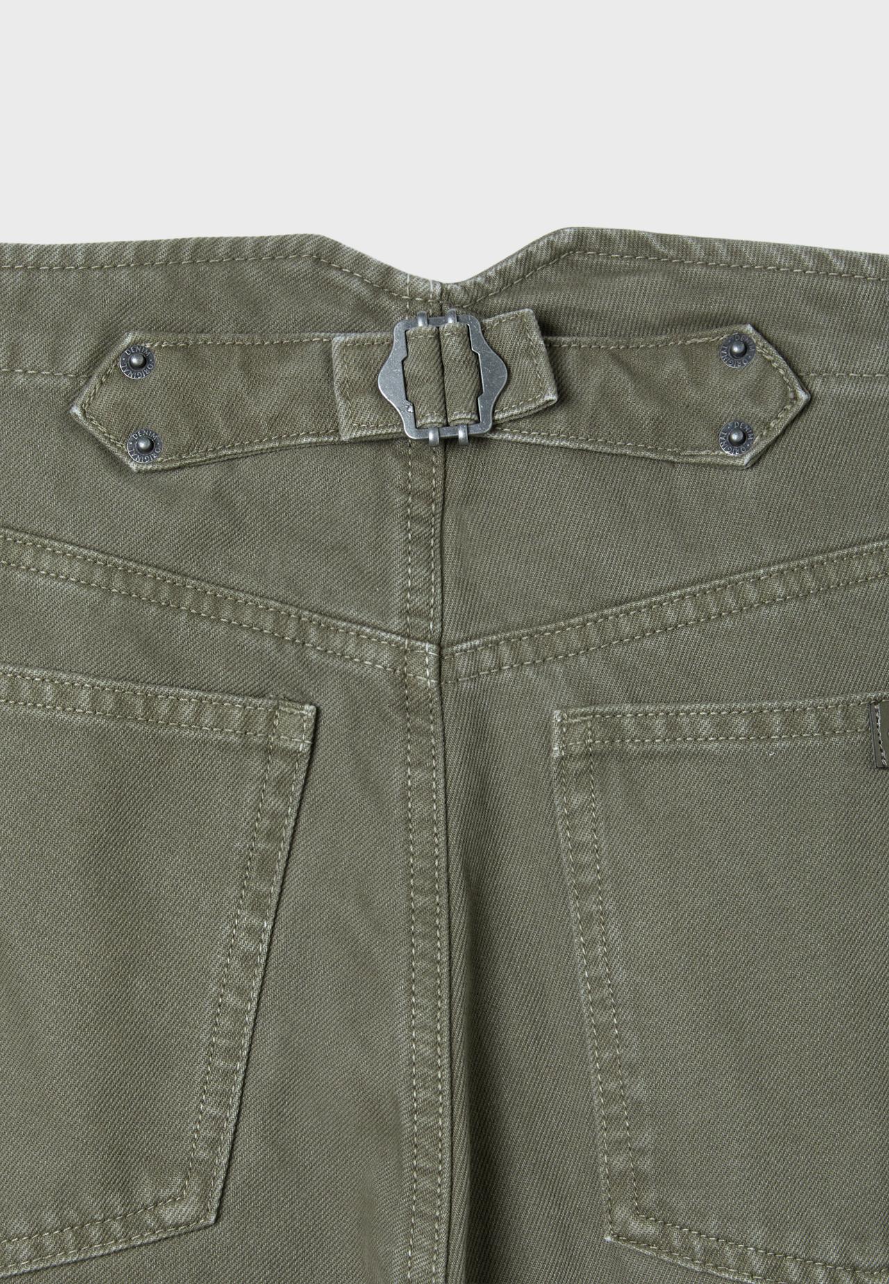 Barrel fit jeans with adjuster — Khaki