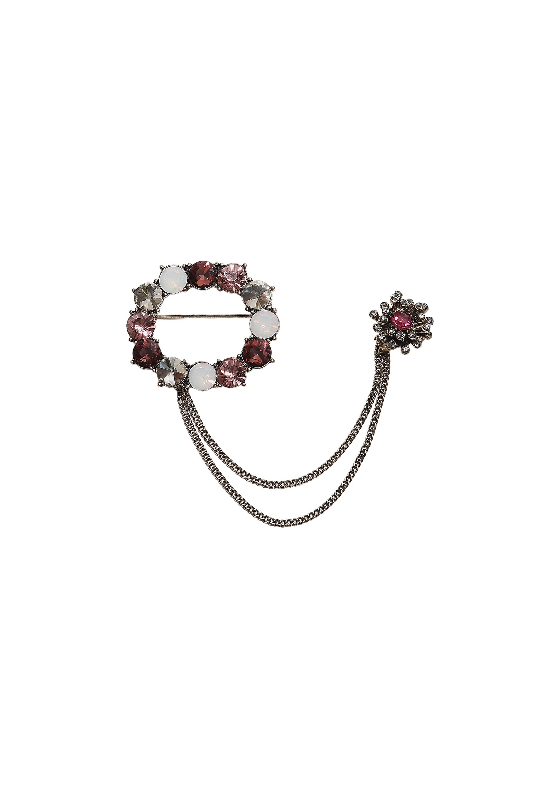 Jewelled chain brooch — Gold