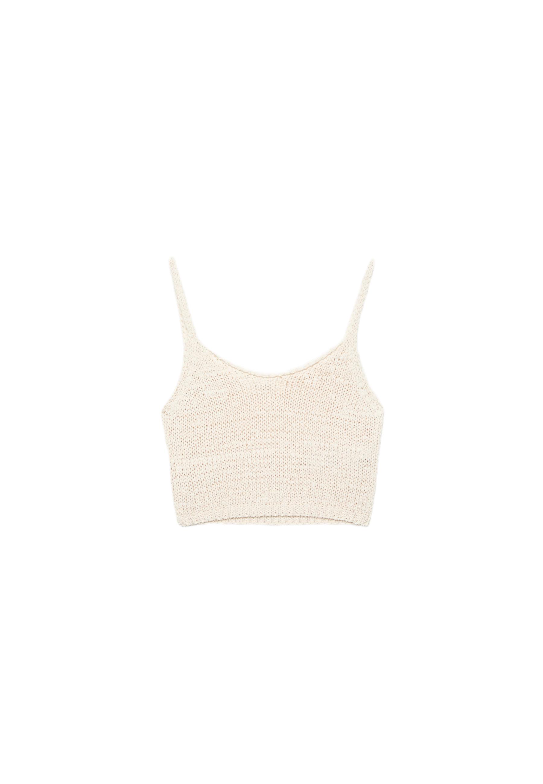 Knit tape top — Vanilla