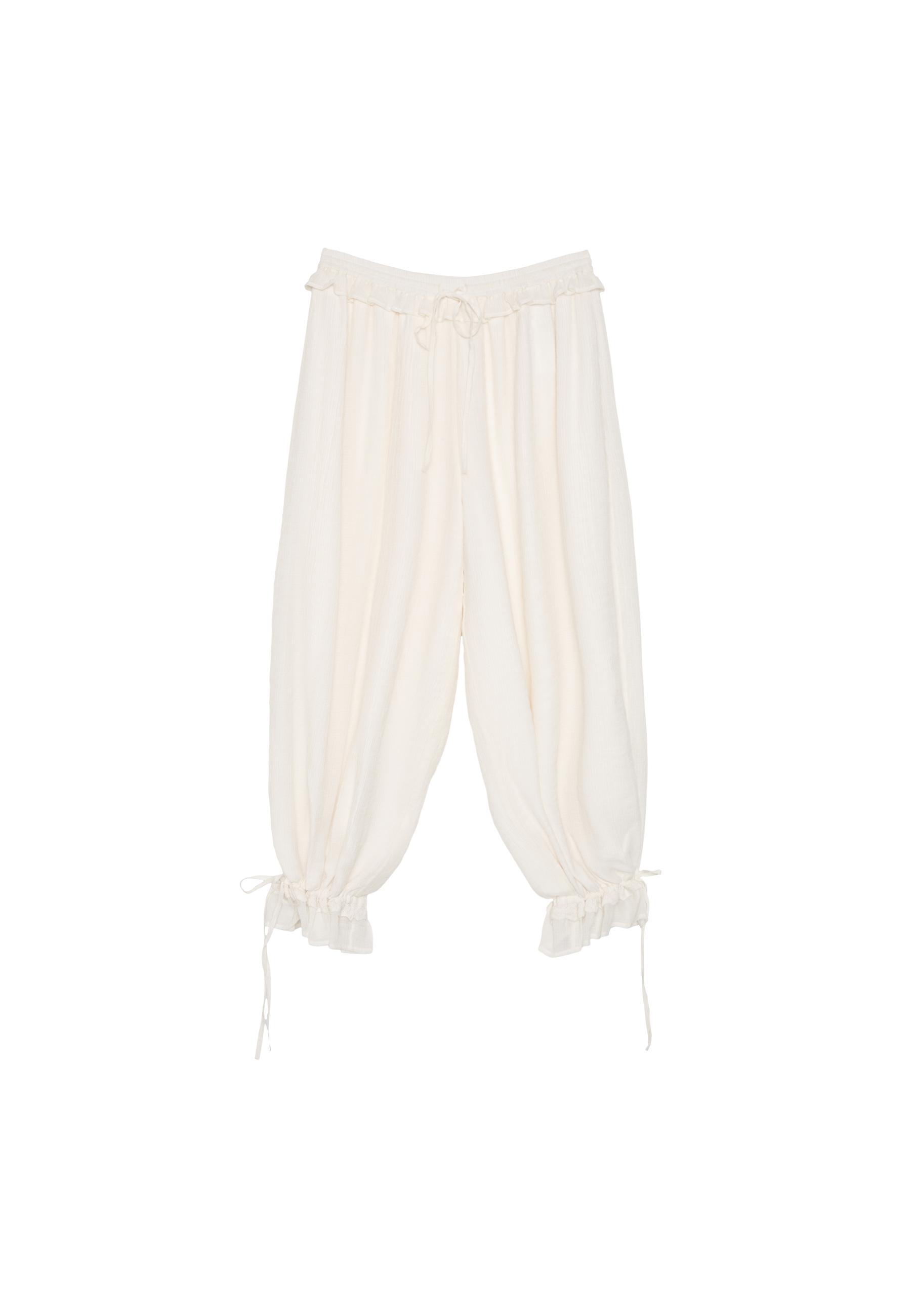 Lace sarouel trousers — Ecru