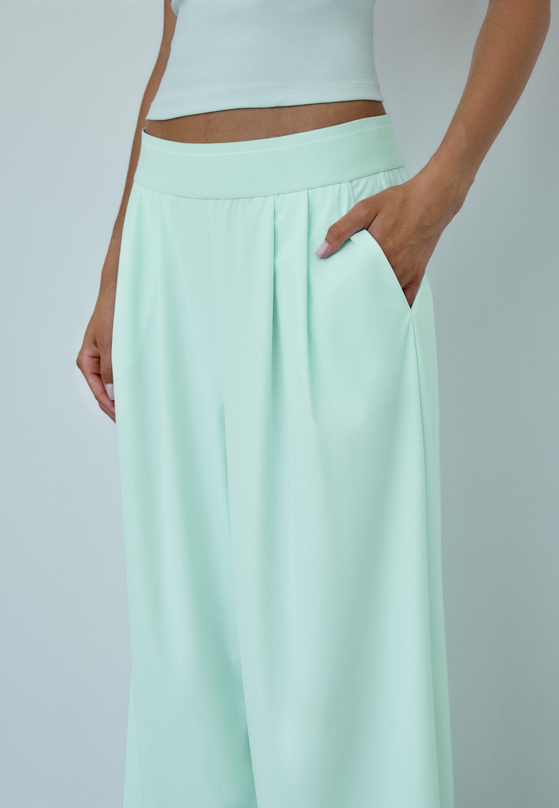 Elasticated waist palazzo joggers — Pastel green