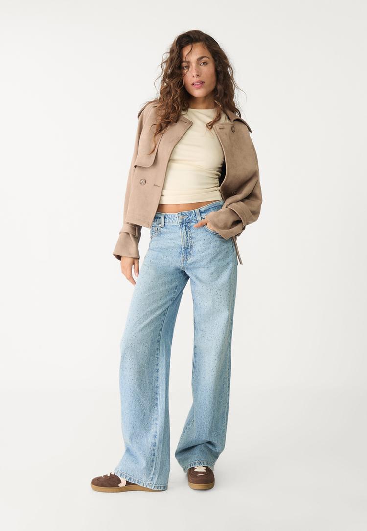 jeans straight fit brillos