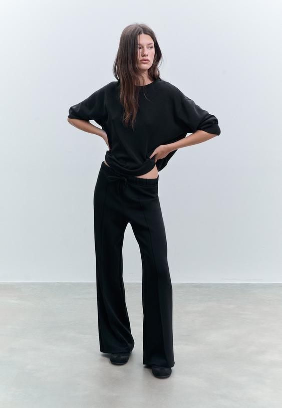 pantalon jogger wide leg nervio tacto suave