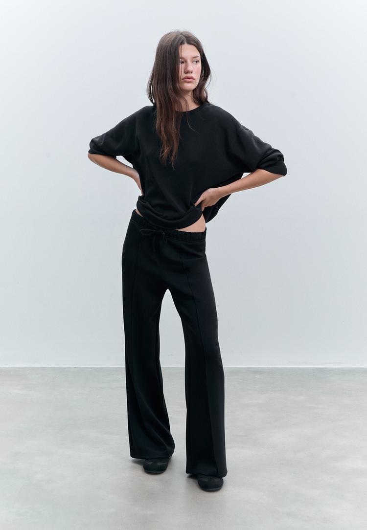 pantalon wide leg nervio tacto suave