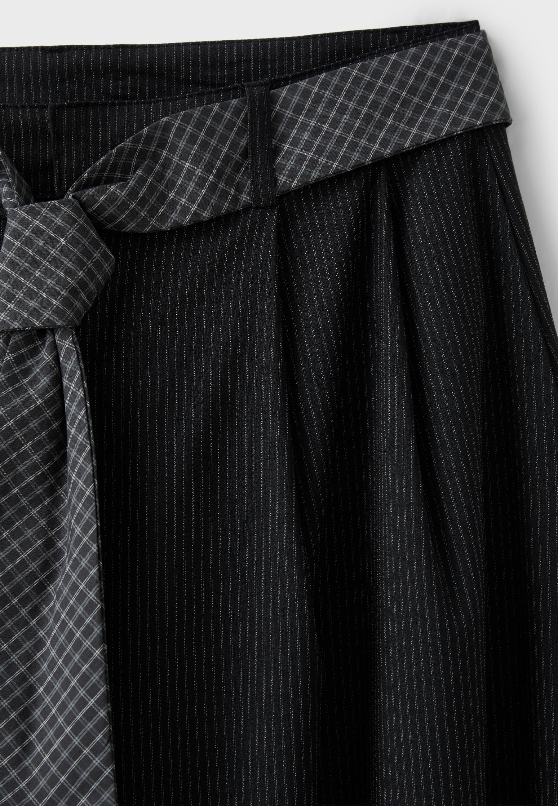 Voluminous tie-detail sarouel trousers — Black