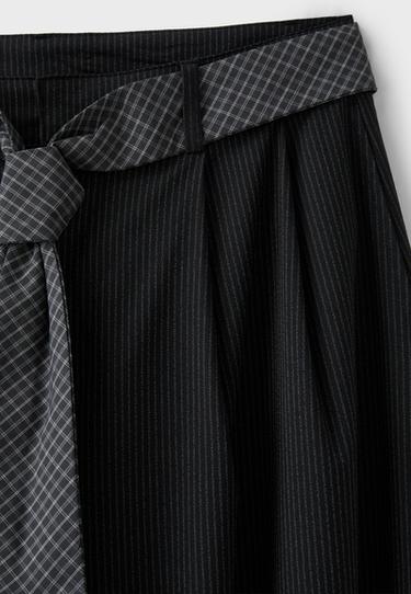 Voluminous sarouel trousers with tie belt — Black 9