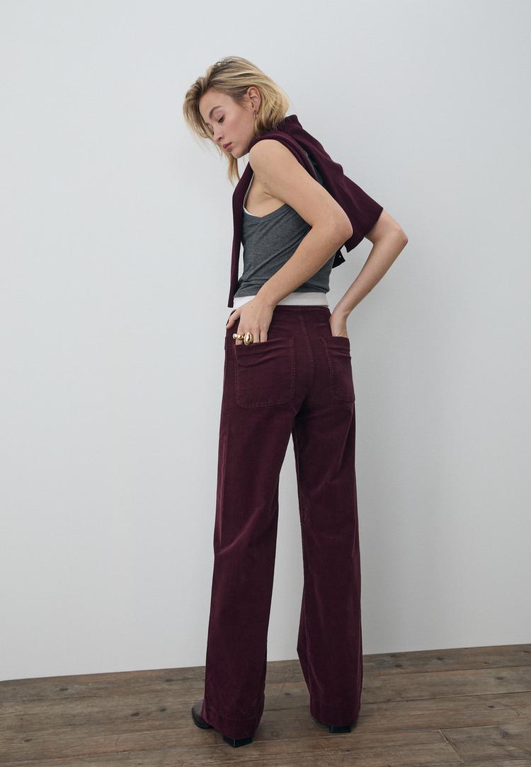 d77 pantalon en velours c%C3%B4tel%C3%A9 minimaliste %C3%A0