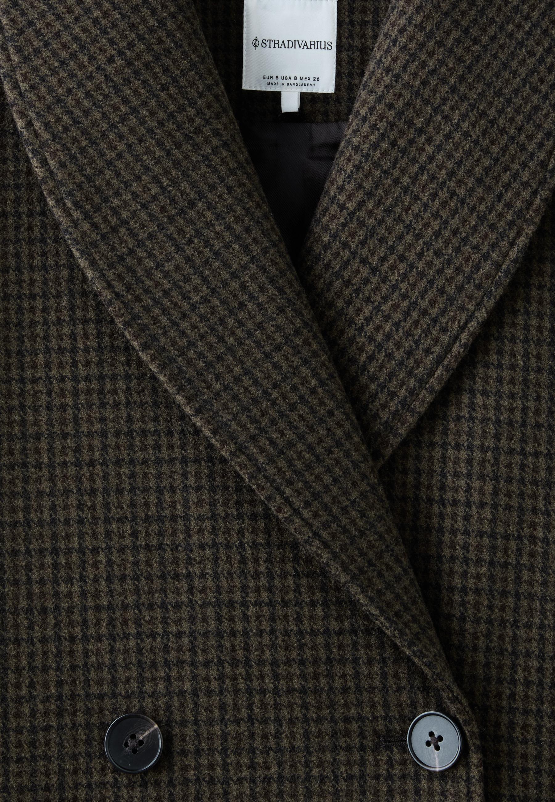 Shawl neck felt coat — Khaki